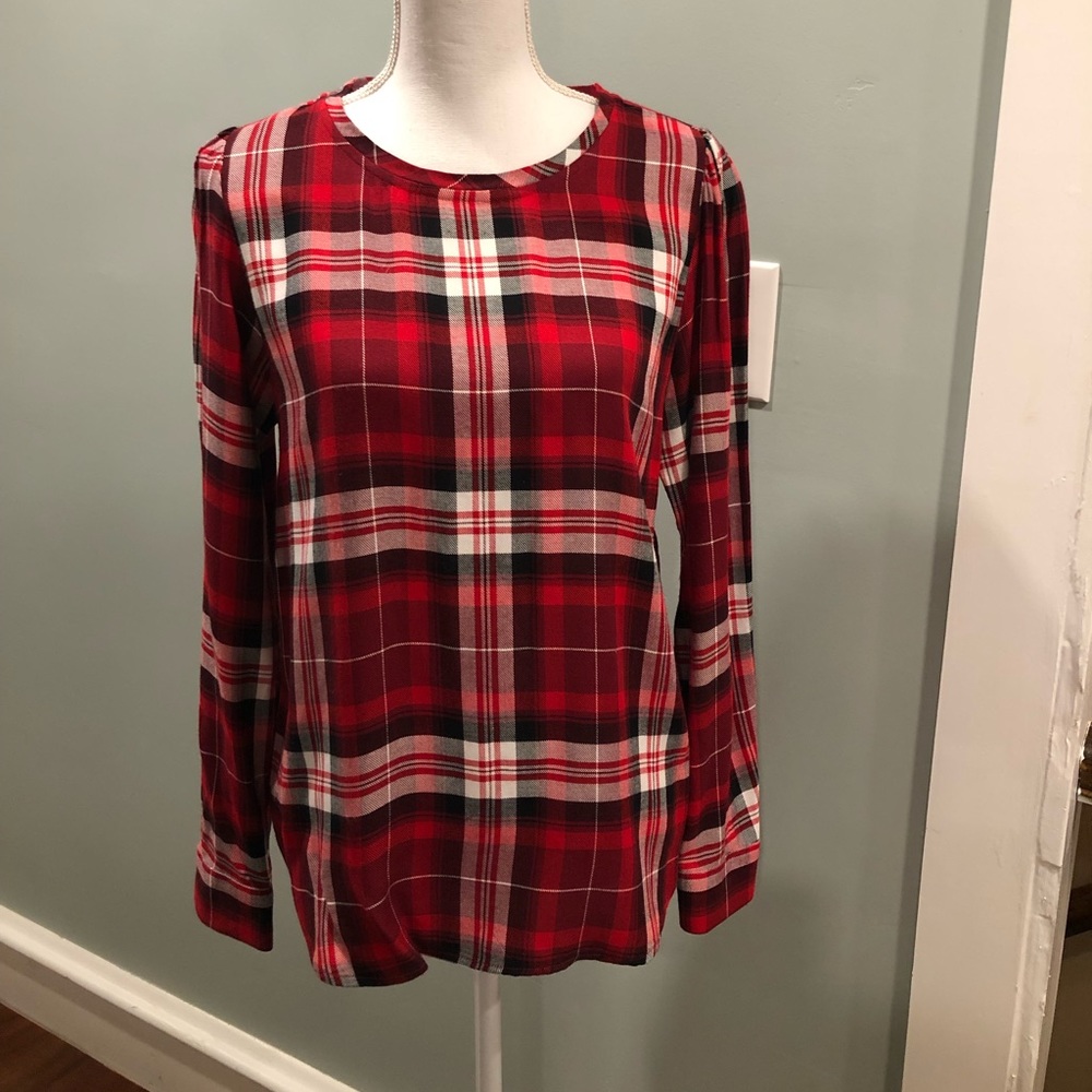 LOFT Plaid blouse